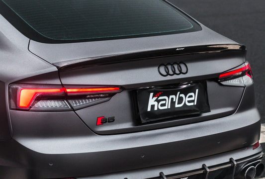 Karbel Dry Carbon Fiber Rear Spoiler Ver.1 For Audi Audi RS5 & S5 A5 S-Line & A5 B9 B9.5 2017-Early 2025 4 Door Sedan