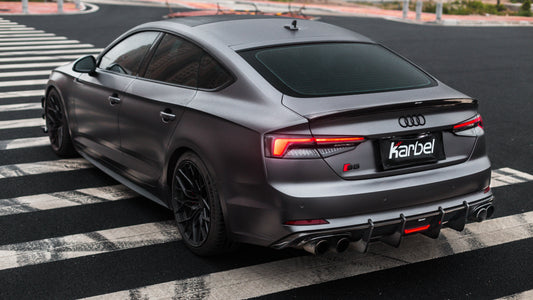 Karbel Carbon V1 Rear Lip Spoiler for Audi RS5 S5 A5 B9 B9.5 2017-Early 2025 Sedan Sportback Dry Pre-preg Carbon Fiber
