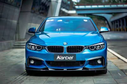 BMW 4 Series 430 440 (with M-Packae bumper, does not fit base model) F32 / F33 2017 2018 2019 2020 with Aftermarket Parts - Upper Valences Pre-preg Carbon Fiber from Karbel Carbon