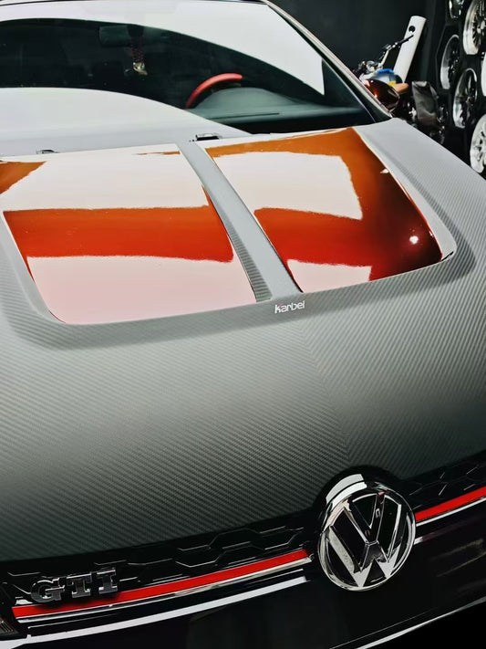 Volkswagen Golf R / GTI / Golf MK7 & MK7.5 2015 2016 2017 2018 2019 2020 2021 with Aftermarket Parts - Hood Bonnet Pre-preg Carbon Fiber from Karbel Carbon