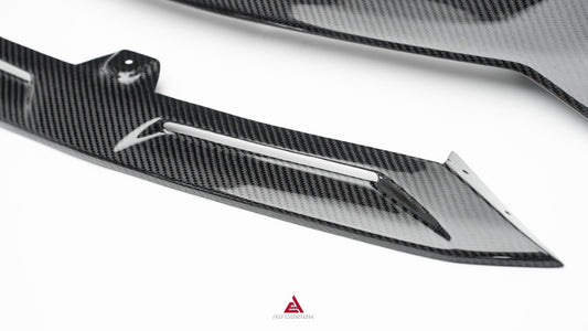 Lamborghini Huracan EVO AWD 2020 2021 2022 2023 with Aftermarket Parts - Front Lip Dry Pre-preg Carbon Fiber from ArmorExtend