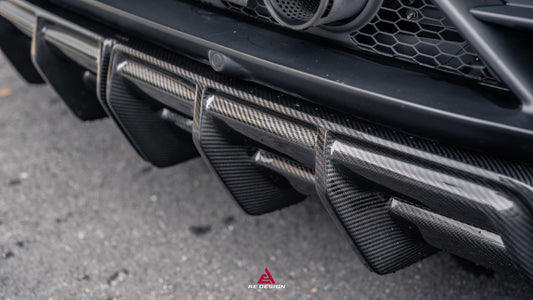 Lamborghini Huracan EVO AWD RWD 2020 2021 2022 2023 with Aftermarket Parts - Rear Diffuser & Canards Dry Pre-preg Carbon Fiber from ArmorExtend