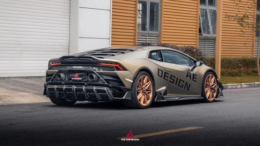 Lamborghini Huracan LP580 LP610 EVO RWD AWD Tecnica Performante 2015 2016 2017 2018 2019 2020 2021 2022 2023 2024 with Aftermarket Parts - Side Skirts Dry Pre-preg Carbon Fiber from ArmorExtend