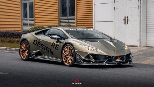 Lamborghini Huracan EVO AWD 2020 2021 2022 2023 with Aftermarket Parts - Front Lip Dry Pre-preg Carbon Fiber from ArmorExtend