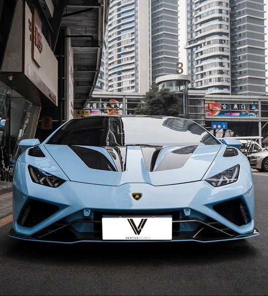 Lamborghini Huracan EVO RWD 2020 2021 2022 2023 2024 with Aftermarket Parts - Front Lip Dry Pre-preg Carbon Fiber from Ventus Veloce