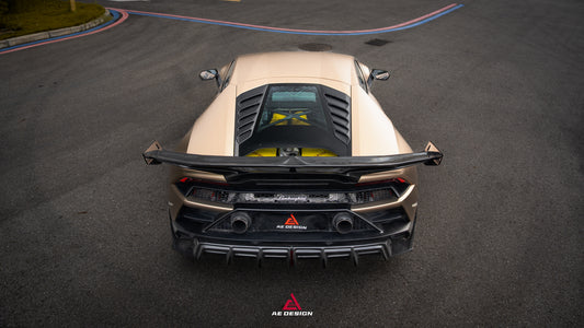 Lamborghini Huracan Tecnica Performante Evo LP610 LP580 2015 2016 2017 2018 2019 2020 2021 2022 2023 2024 with Aftermarket Parts - ART Rear Wing Dry Pre-preg Carbon Fiber from ArmorExtend