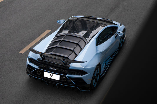 Lamborghini Huracan Tecnica Performante Evo LP610 LP580 2015 2016 2017 2018 2019 2020 2021 2022 2023 2024 with Aftermarket Parts - Rear Wing Dry Pre-preg Carbon Fiber from Ventus Veloce