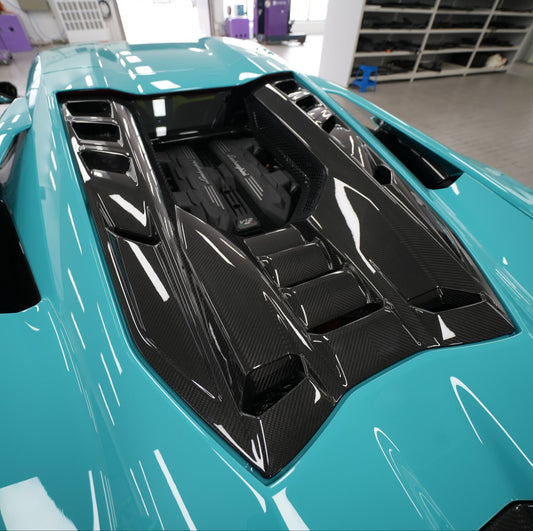 Lamborghini Revuelto 2024-ON with Aftermarket Parts - OEM Style Rear Engine Hood Hatch Dry Pre-preg Carbon Fiber from Aero Republic