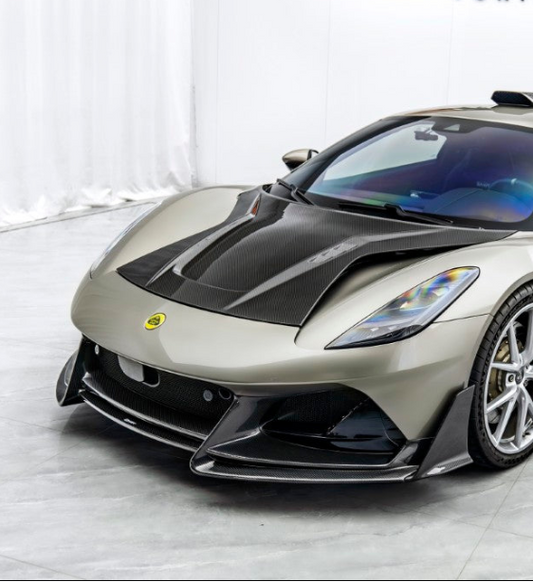 Lotus Emira 3.6 V6 2.0 Four-cylinder 2022-ON with Aftermarket Parts - V2 Front Lip Dry Pre-preg Carbon Fiber / FRP