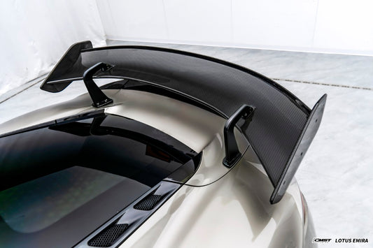 Lotus Emira 3.6 V6 2.0 Four-cylinder 2022-ON with Aftermarket Parts - V3 Rear Spoiler Dry Pre-preg Carbon Fiber / FRP
