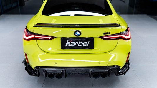 BMW M4 G82 2021-ON 4 Series G22 430i M440i 2020-ON with Aftermarket Parts - Carbon Fiber Rear Wing & Spoiler from Karbel Carbon