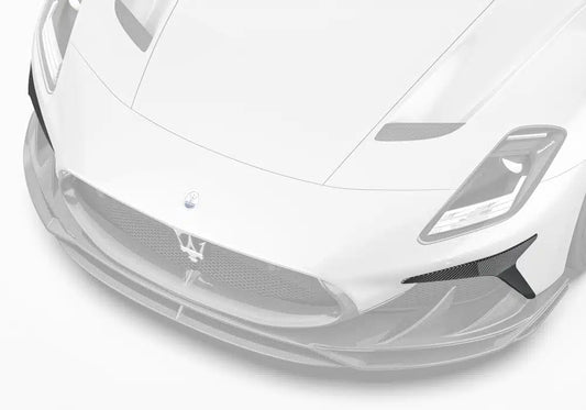 Maserati MC20 2022-ON with Aftermarket Parts - V2 Front Canards Dry Pre-preg Carbon Fiber from Ventus Veloce