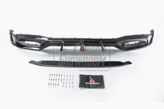 Mercedes Benz A-Class A45/A35/A250/A220 W177 2019 2020 2021 2022 2023 2024 with Aftermarket Parts - AE Style Rear Diffuser Carbon Fiber from ArmorExtend