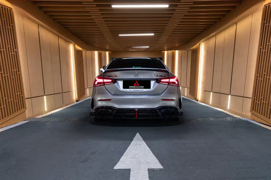 Mercedes Benz A-Class A45/A35/A250/A220 W177 2019 2020 2021 2022 2023 2024 with Aftermarket Parts - AE Style Rear Diffuser Carbon Fiber from ArmorExtend