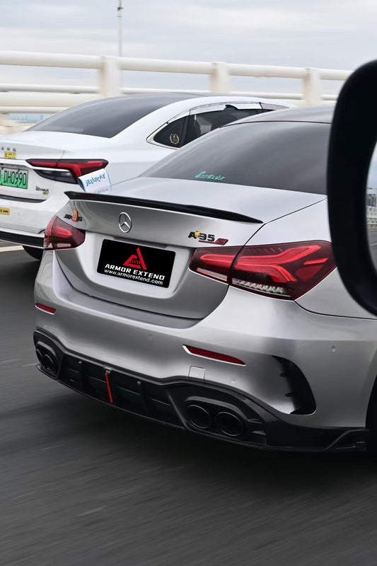 Mercedes Benz A-Class A45/A35/A250/A220 W177 2019 2020 2021 2022 2023 2024 with Aftermarket Parts - AE Style Rear Diffuser Carbon Fiber from ArmorExtend