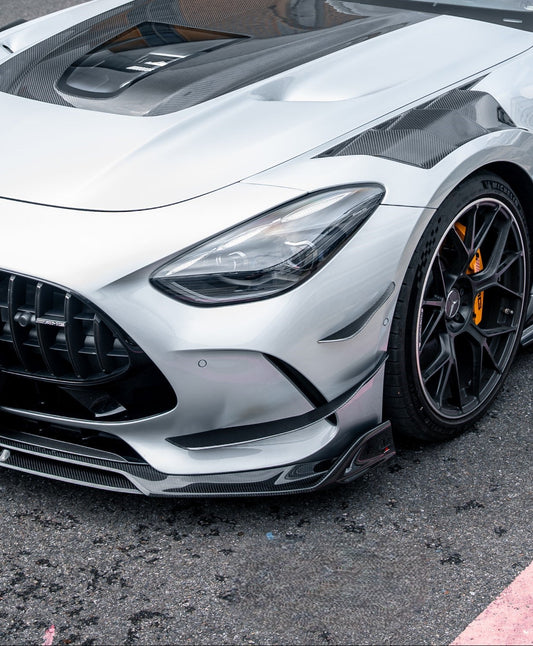 Mercedes Benz AMG GT63 SE Performance/Base C192 2025-ON with Aftermarket Parts - ART Front Canards Dry Pre-preg Carbon Fiber from ArmorExtend