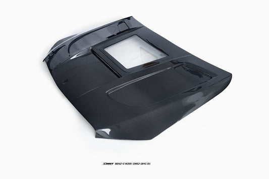 Mercedes Benz C-Class C43 C400 C300 W205 2015-2021 & C-Class C43 C300 W205 2016-2022 with CMST Tuning's Aftermarket Parts - Carbon Fiber and FRP Hood Bonnet V4 Style