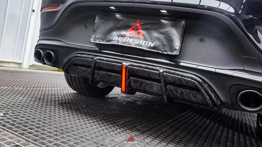 Mercedes Benz GLC43 AMG & GLC300 (with sport-package bumper, does not fit base model) W253 GLC & GLC Coupe 2020 2021 2022 2023 with Aftermarket Parts - AE Style Rear Diffuser & Canards Carbon Fiber from ArmorExtend