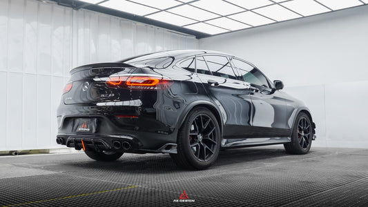Mercedes Benz GLC43 AMG & GLC300 (with sport-package bumper, does not fit base model) W253 GLC & GLC Coupe 2020 2021 2022 2023 with Aftermarket Parts - AE Style Rear Diffuser & Canards Carbon Fiber from ArmorExtend