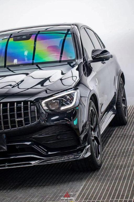 Mercedes Benz GLC43 AMG & GLC300 (with sport-package bumper, does not fit base model) W253 GLC & GLC Coupe 2020 2021 2022 2023 with Aftermarket Parts - AE Style Front Canards Pre-preg Carbon Fiber
