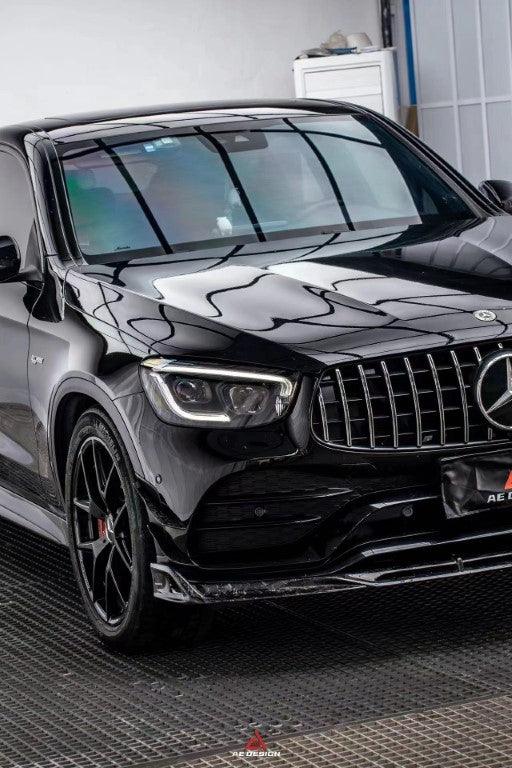 Mercedes Benz GLC43 AMG & GLC300 (with sport-package bumper, does not fit base model) W253 GLC & GLC Coupe 2020 2021 2022 2023 with Aftermarket Parts - AE Style Front Canards Pre-preg Carbon Fiber