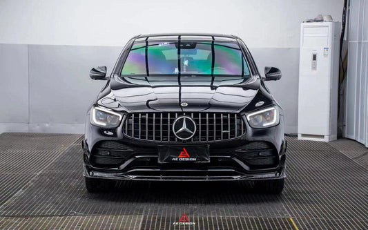 Mercedes Benz GLC43 AMG & GLC300 (with sport-package bumper, does not fit base model) W253 GLC & GLC Coupe 2020 2021 2022 2023 with Aftermarket Parts - AE Style Front Lip Pre-preg Carbon Fiber from ArmorExtend