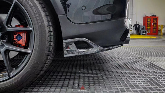 Mercedes Benz GLC43 AMG & GLC300 (with sport-package bumper, does not fit base model) W253 GLC & GLC Coupe 2020 2021 2022 2023 with Aftermarket Parts - AE Style Rear Diffuser & Canards Carbon Fiber from ArmorExtend