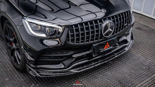 Mercedes Benz GLC43 AMG & GLC300 (with sport-package bumper, does not fit base model) W253 GLC & GLC Coupe 2020 2021 2022 2023 with Aftermarket Parts - AE Style Front Canards Pre-preg Carbon Fiber