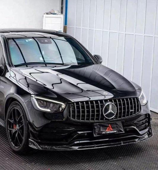 Mercedes Benz GLC43 AMG & GLC300 (with sport-package bumper, does not fit base model) W253 GLC & GLC Coupe 2020 2021 2022 2023 with Aftermarket Parts - AE Style Front Lip Pre-preg Carbon Fiber from ArmorExtend