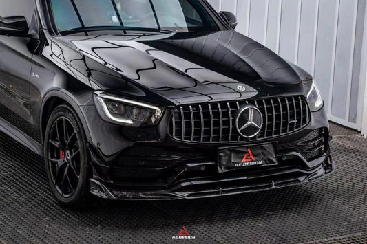 Mercedes Benz GLC43 AMG & GLC300 (with sport-package bumper, does not fit base model) W253 GLC & GLC Coupe 2020 2021 2022 2023 with Aftermarket Parts - AE Style Front Lip Pre-preg Carbon Fiber from ArmorExtend