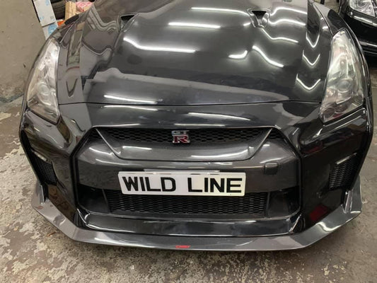 Nissan GTR Nismo Black Edition Track Eidtion Premium Base 2008-2016 (for installation on 2017-2024 vehicles, 2008-2016 hood is recommended) with Aftermarket Parts - Stage 1 Style Front Bumper & Lip (Undertray & DRL included) Carbon Fiber / FRP from CMST Tuning