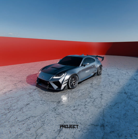 Subaru BRZ ZD8 & Toyota GR86 ZN8 2022-ON with Aftermarket Parts - PROJECT WIDEBODY Front Lip Carbon Fiber / FRP from CMST Tuning