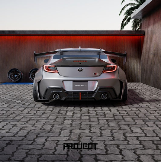 Subaru BRZ ZD8 2022-ON & Toyota GR86 ZN8 2022-ON with Aftermarket Parts - PROJECT WIDEBODY Rear Diffuser Carbon Fiber / FRP from CMST Tuning