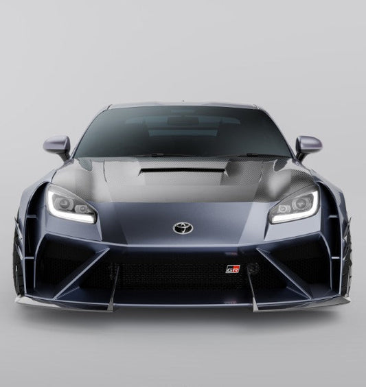 Subaru BRZ ZD8 2022-ON & Toyota GR86 ZN8 2022-ON with Aftermarket Parts - PROJECT WIDEBODY Front Bumper Carbon Fiber / FRP from CMST Tuning