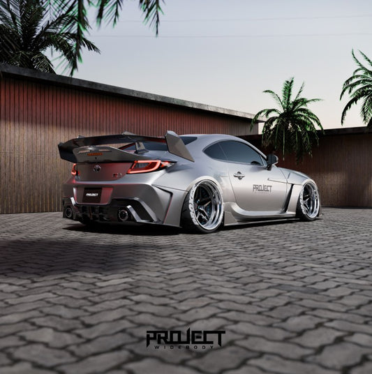 Subaru BRZ ZD8 2022-ON & Toyota GR86 ZN8 2022-ON with Aftermarket Parts - PROJECT WIDEBODY V3 Rear Spoiler Wing Carbon Fiber / FRP from PROJECT WIDEBODY