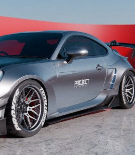 Subaru BRZ ZD8 2022-ON & Toyota GR86 ZN8 2022-ON with Aftermarket Parts - PROJECT WIDEBODY Upper & Lower Side Skirts Extensions Carbon Fiber / FRP from CMST Tuning