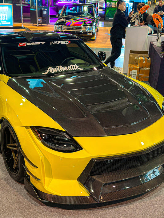 Nissan Z 400Z Nismo Proto Performance Sport RZ34 2023 2024 with Aftermarket Parts - V2 Hood Carbon Fiber / FRP from CMST Tuning