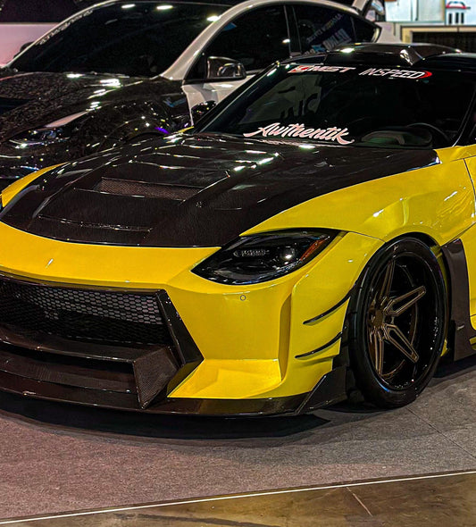 Nissan Z 400Z RZ34 Fairlady 2022-ON with Aftermarket Parts - Front Bumper & Lip Carbon Fiber / FRP from PROJECT WIDEBODY