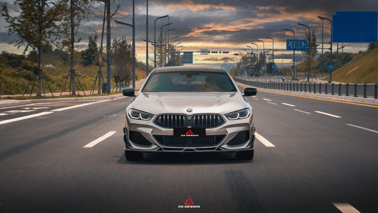 BMW 8 Series M850i 840i (With M-Package Bumper) G14 G15 G16 2018 2019 2020 2021 2022 2023 2024 with Aftermarket Parts - AE Style Front Canards Carbon Fiber from ArmorExtend