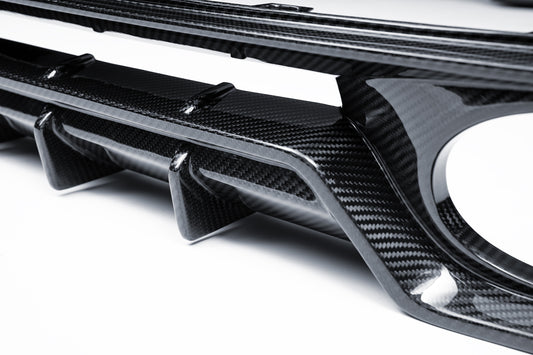 Porsche 911 992.2 Carerra Base/S/T/4S/Targa4S (Fits SportDesign Oval Exhaust Tips) with Aftermarket Parts - Lower Rear Diffuser Dry Pre-preg Carbon Fiber from Ventus Veloce