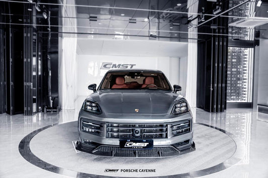 Porsche Cayenne 9Y0 9Y0.2 Base/S/AWD/E-Hybrid 2024-ON & Cayenne 9Y3 9Y3.2 Base/S 2024-ON with Aftermarket Parts - Front Lip Carbon Fiber / FRP from CMST Tuning