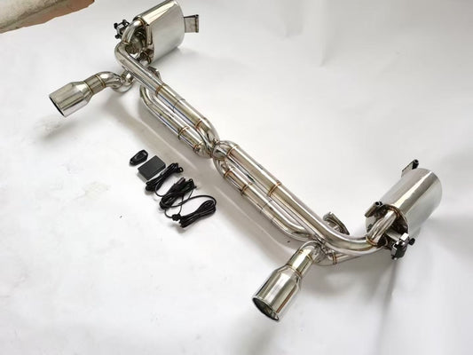 Porsche 911 991.1 Carrera 2012 2013 2014 2015 2016 with Aftermarket Parts - GT2RS Conversion Style Exhaust & Tips Stainless Steel from DuPont Tech