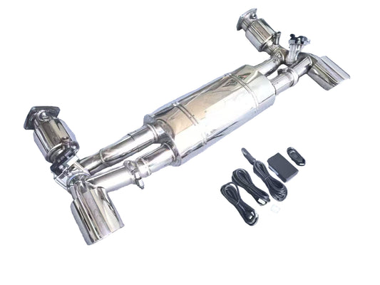 Porsche 911 991.2 Carrera 2017 2018 2019 with Aftermarket Parts - GT2RS Conversion Style Exhaust Tips Stainless Steel from DuPont Tech