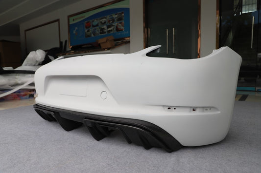 Porsche 987.2 Boxster Base / S / R 2009 2010 2011 2012 with Aftermarket Parts - Rear Bumper & Diffuser FRP/PP Polypropylene/Dry Pre-preg Carbon Fiber from DuPont Tech