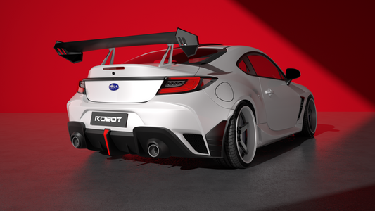 Subaru BRZ ZD8 2022 2023 2024 & Toyota GR86 ZN8 2022 2023 2024 with Aftermarket Parts - "Godzilla" Swan Neck Thor GT Wing Carbon Fiber / FRP from Robot Craftsman