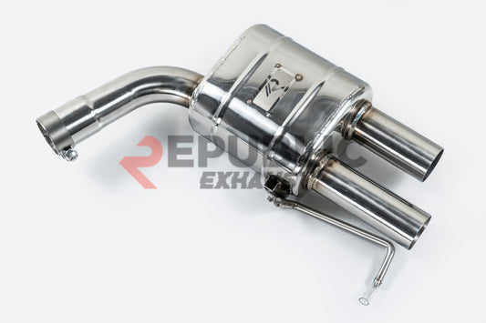 Audi A4 B8 Quattro 2009 2010 2011 2012 2013 2014 2015 2016 (2.0T) with Aftermarket Parts - Catback Exhaust Quad Exit Tips Titanium / Stainless Steel from Republic Exhaust