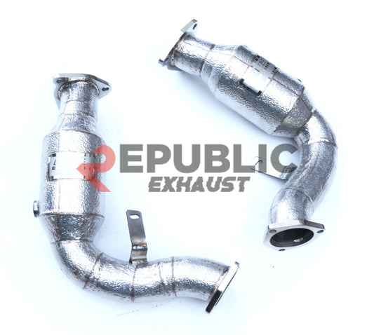 Audi A6 C7 C7.5 2013 2014 2015 2016 2017 2018 (3.0T) with Aftermarket Parts - 100 & 200 & 300 CELL & Test Pipe/No Cat Downpipe Stainless Steel from Republic Exhaust