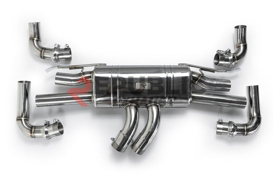 Audi Q8 Pre-facelift 2019 2020 2021 2022 2023 (2.0T) with Aftermarket Parts - Catback Exhaust Quad Exit Tips Titanium / Stainless Steel from Republic Exhaust