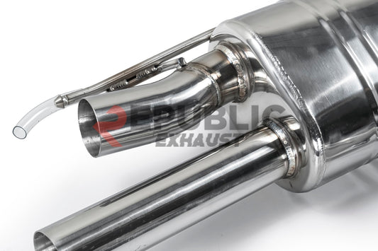 Audi Q8 Pre-facelift 2019 2020 2021 2022 2023 (2.0T) with Aftermarket Parts - Catback Exhaust Quad Exit Tips Titanium / Stainless Steel from Republic Exhaust