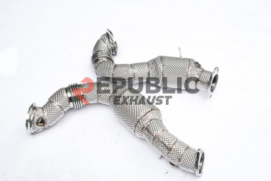 BMW 1M E82 2011 2012 (N54 3.0T) with Aftermarket Parts - 100 & 200 & 300 CELL & Test Pipe/No Cat Downpipe Stainless Steel from Republic Exhaust